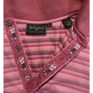 Bobby Jones Collection Embroidered Golfers Big Horn GC Cranberry/Navy/Blue Polo